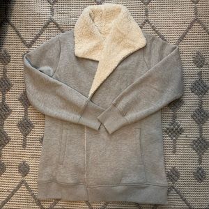 *SOLD* Sherpa lined grey coat style cardigan
